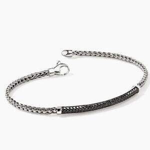 NEW- John Hardy- JH Essential Pavé Bracelet, Sterling Silver, Gemstones, 2.5MM
